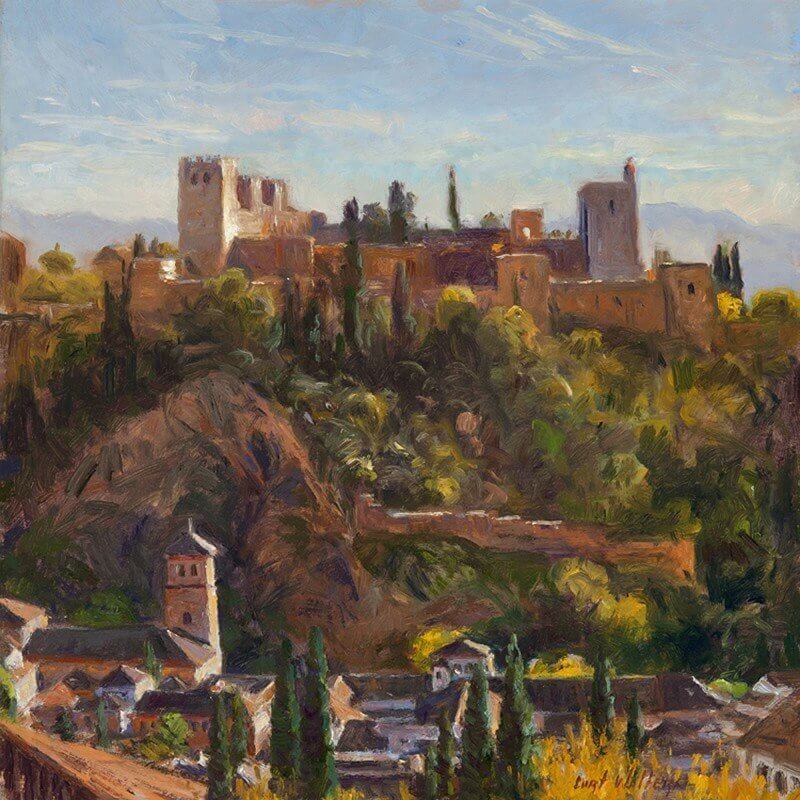 images_paintings_nedrashow_spain_the alhambra from san nicolas 12x12 web version